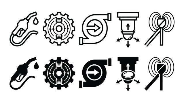 Magnetorheological Finishing Line and Solid Icon Pack For UI Design | MRF, Optical, Surface, Abrasive - Clean Modern and Editable Vector Icons