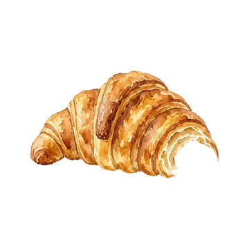 Vector watercolor croissant