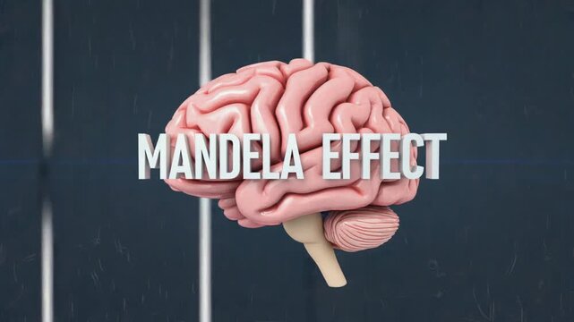 Background with the concept of the Mandela Effect. Mandela Effect.