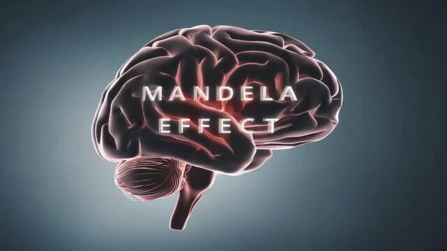 Background with the concept of the Mandela Effect. Mandela Effect.