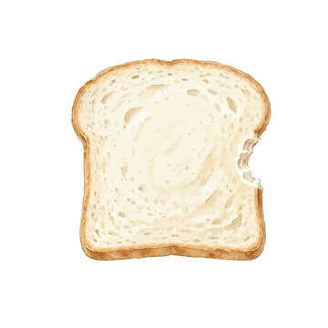 Vector watercolor sliced ​​bread