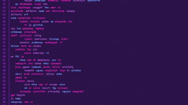 Code editor lines scrolling, seamless loop motion background, neon cyber