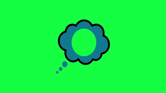 Simple thought bubble icon illustration on a bright green background