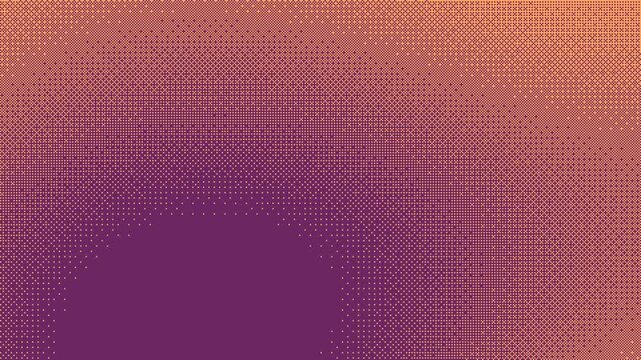Dithered one bit gradient flowing, seamless loop motion background, sunset coral