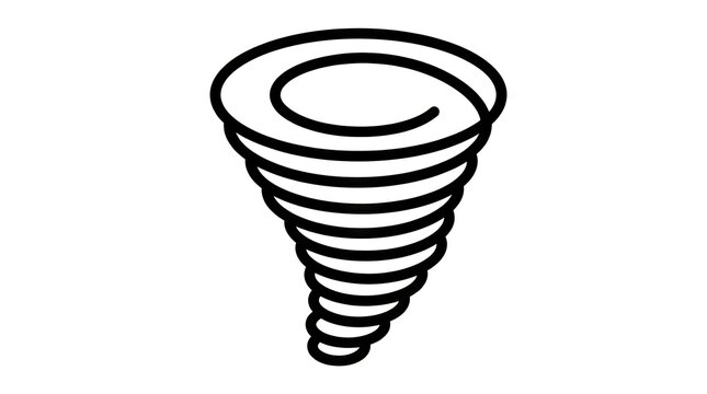 Minimalist black spiral tornado swirl icon.