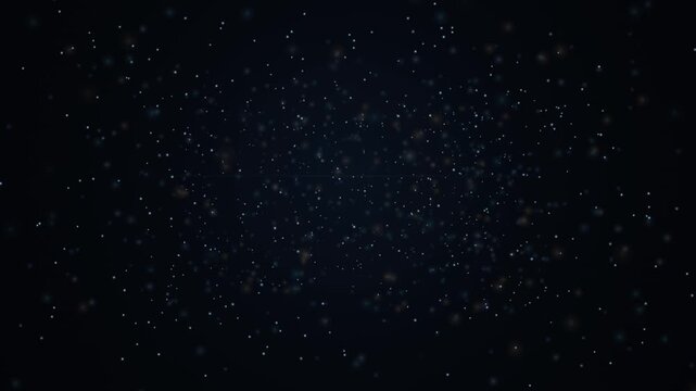 Abstract dark particles floating motion background glowing dust bokeh animation loop