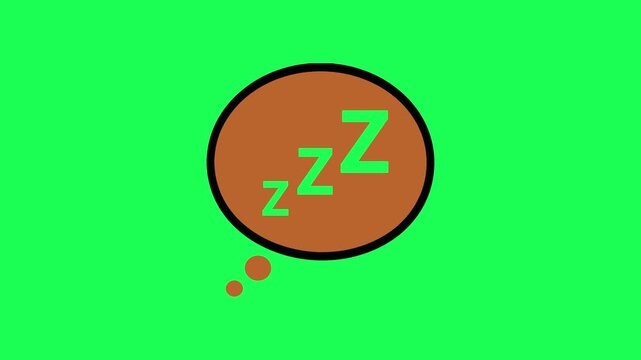 Sleeping icon with zzz letters in a speech bubble design
