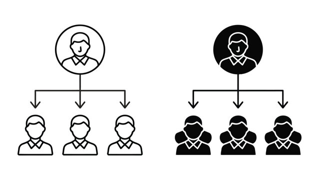 Organizational structure hierarchy relationship icons with hierarchy, structure