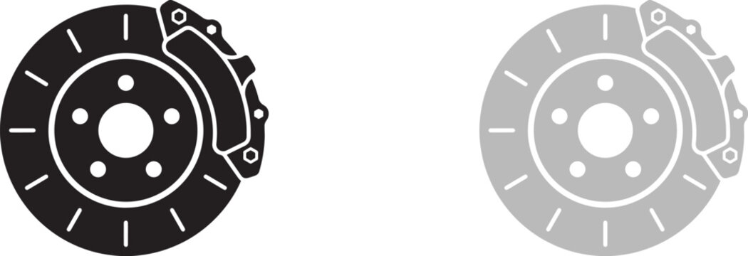 Car disc brake vector icon braking system illustration symbol