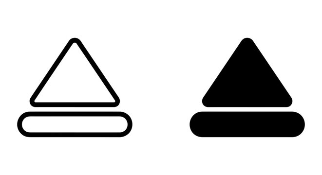 Eject Symbol Vector Icons, Up Arrow Button Graphics, Media Player Controls, Simple Geometric Shapes