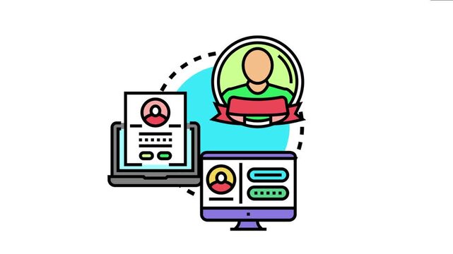 Digital account registration user profile creation, online sign up, and secure login, connecting personal data with digital services for access