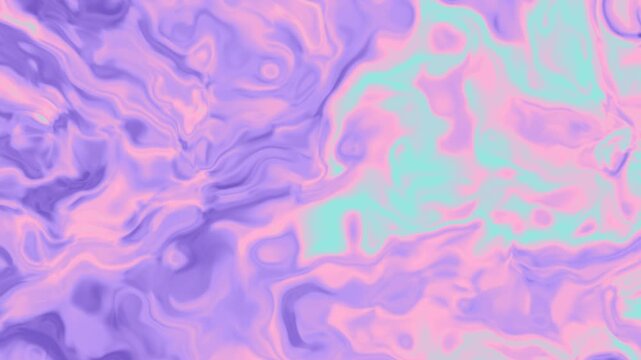 Flowing marble ink swirls, seamless loop motion background, holographic pastel