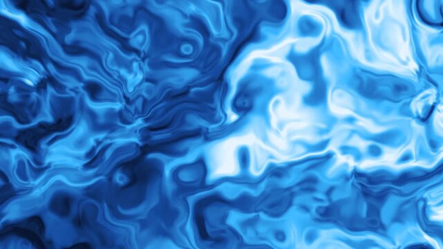 Flowing marble ink swirls, seamless loop motion background, deep blue