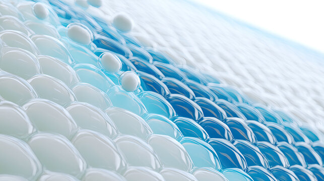 Hexagonal white and blue honeycomb tile pattern