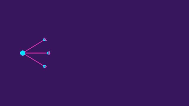 Mind map branches growing, seamless loop motion background, neon cyber
