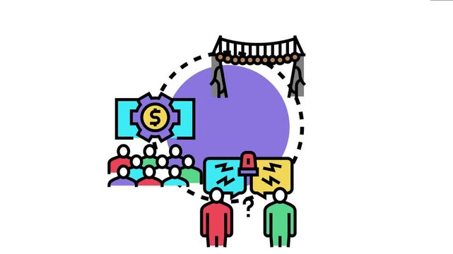 People engaging in a process of conflict resolution and negotiation, bridging gaps between differing viewpoints and finding common ground through discussion and financial agreement