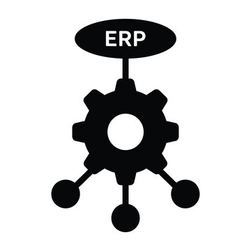 ERP enterprise resource planning gear cog system icon symbol