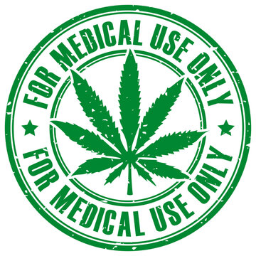 Cannabis product label for medical use only isolated on white background