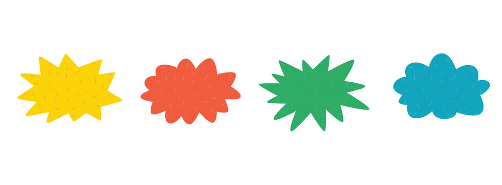 Collection of a speech bubbles clouds with texture in vintage style. Illustration on a transparent background
