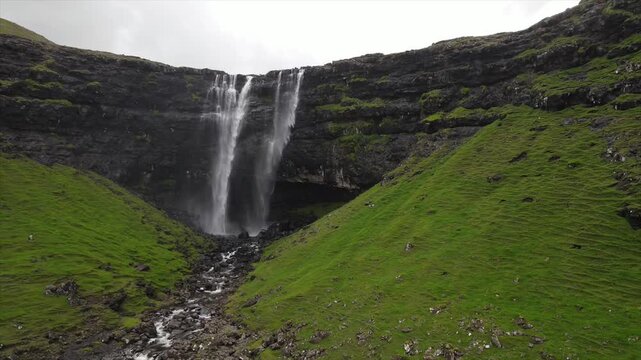 Foss&aacute; Waterfall Near Hald&oacute;rsv&iacute;k, Faroe Islands