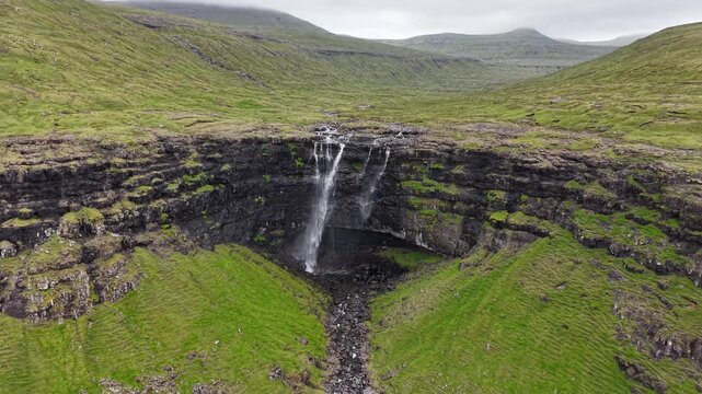Foss&aacute; Waterfall Near Hald&oacute;rsv&iacute;k, Faroe Islands