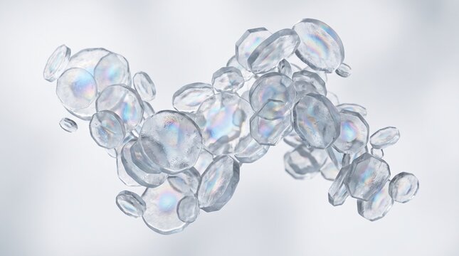 3D Abstract Background with Champagne Gold Frosted Glass Plates and Soft Warm Studio Refraction
