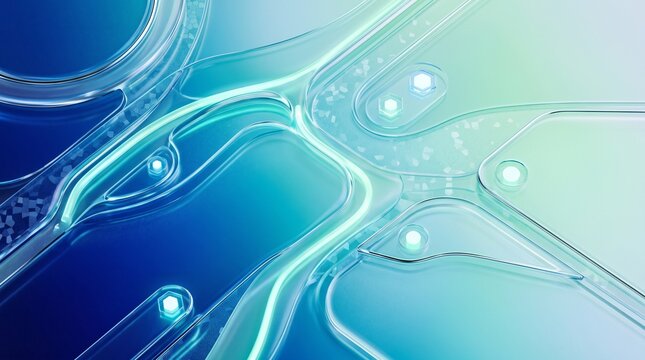 3D Abstract Background with Champagne Gold Frosted Glass Plates and Soft Warm Studio Refraction
