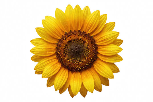 Vibrant Yellow Sunflower with Dew Drops