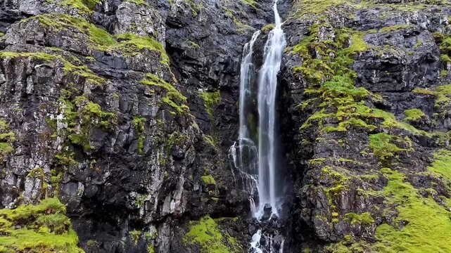 Foss&aacute; Waterfall in Hald&oacute;rsv&iacute;k, Faroe Islands