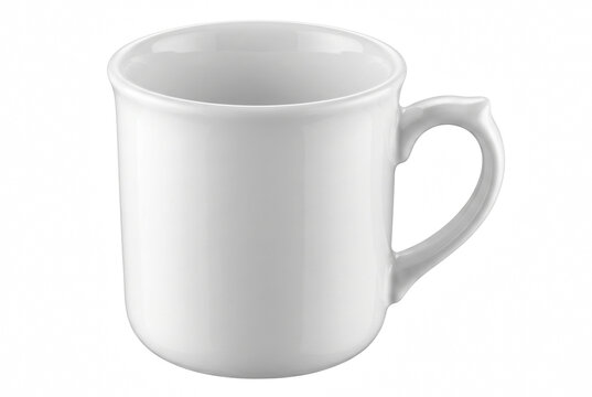 Classic White Ceramic Coffee Mug with Elegant Handle