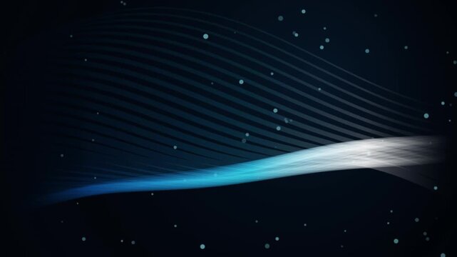 Abstract Blue and Silver Curved Lines Wave Loop Background