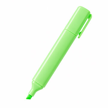 Bright green highlighter marker on white background