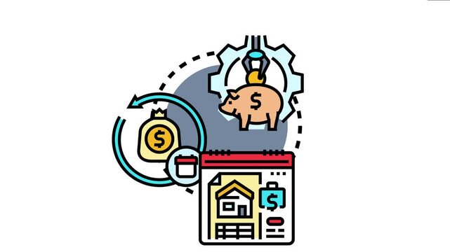 Budgeting cycle rollover concept financial planning, money management, saving, and wealth accumulation through a continuous, automated process year after year
