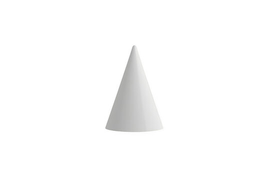 White 3d cone geometric shape transparent background
