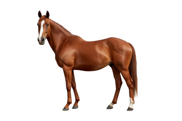 Obraz premium Chestnut horse standing with transparent background