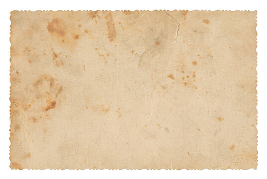 Aged Stained Paper with Scalloped Edges and Vintage Texture
