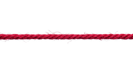 Horizontal Red Rope Line Isolated Cutout Element, Twisted Red String Cord Thread Graphic Resource Transparent PNG No Background © creativestock