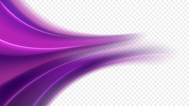 Abstract Purple Wavy Light Stream Background, Vector Illustration