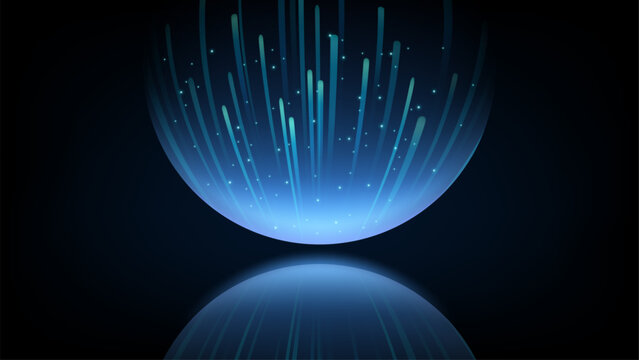 Digital Light Stream Abstract Background, Vector Illustration