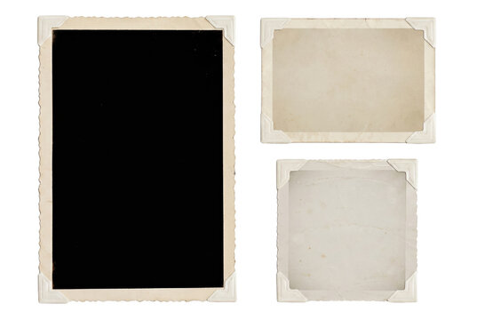 Collection of Vintage Photo Frames with Scalloped Edges and Mounting Corners
