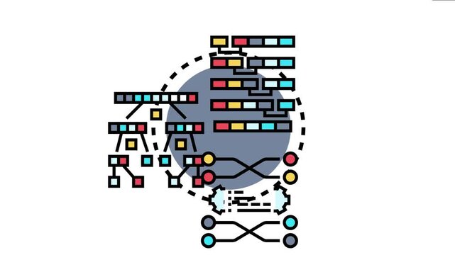 Bubble sort algorithm showing an abstract data flow, organizing information and comparing elements, symbolizing efficient computing and programming logic for development and analysis