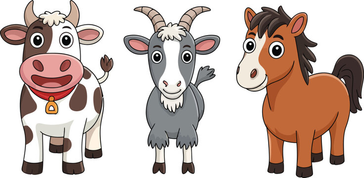 Three cartoon reindeer wearing santa hats, red bows, and plaid pants