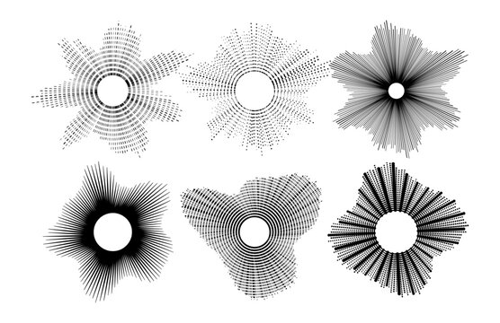 Radial sound waves audio spectrum equalizer collection