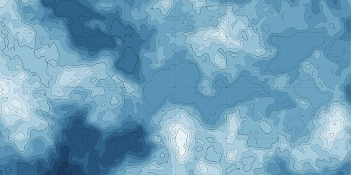 Topographic map showing terrain elevation contours in blue