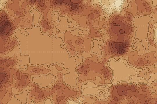 Topographic map showing terrain elevation contours