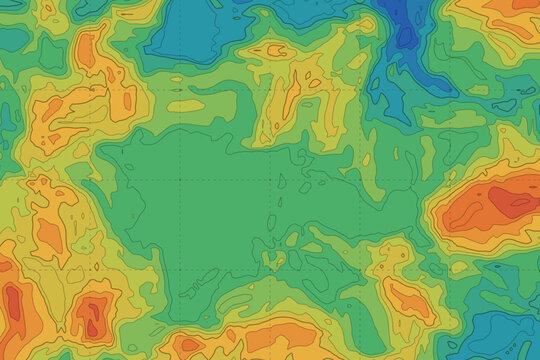 Topographic map showing terrain elevation and contour lines
