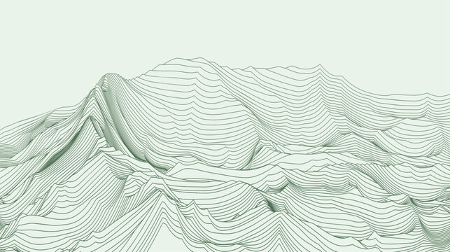 Abstract topographic map showing mountain contour lines
