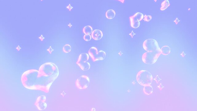Glowing love bubbles animation. (loop)