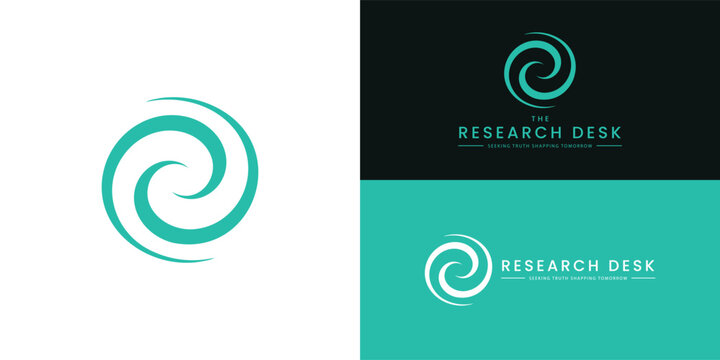 A vibrant turquoise logo featuring two intertwining, sweeping spiral arms that create a sense of dynamic movement and flow. It would be perfect for a forward-thinking media startup.