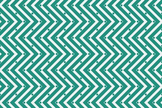 Hand drawn rotating zigzag stripes seamless repeat pattern in teal